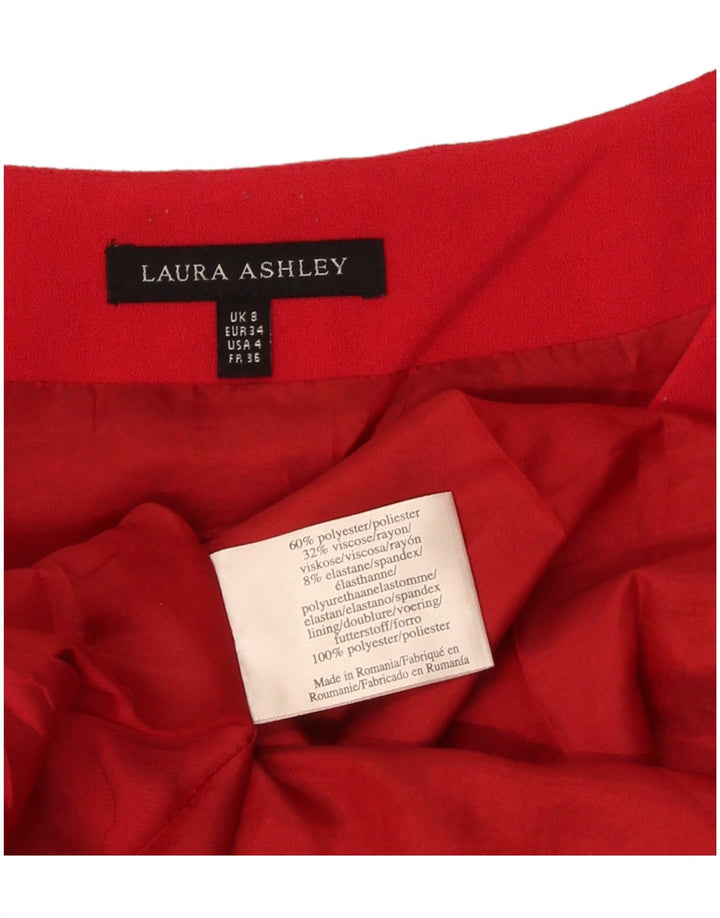 Abito a trapezio da donna Laura Ashley UK 8 piccolo poliestere rosso