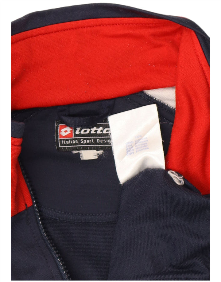 LOTTO Giacca da tuta da uomo di grandi dimensioni in poliestere color block blu navy