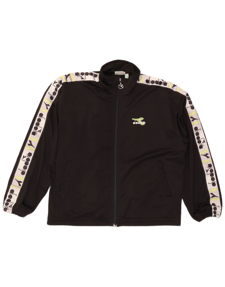Giacca da ginnastica grafica da uomo Diadora UK 38 Medium Black Colourblock