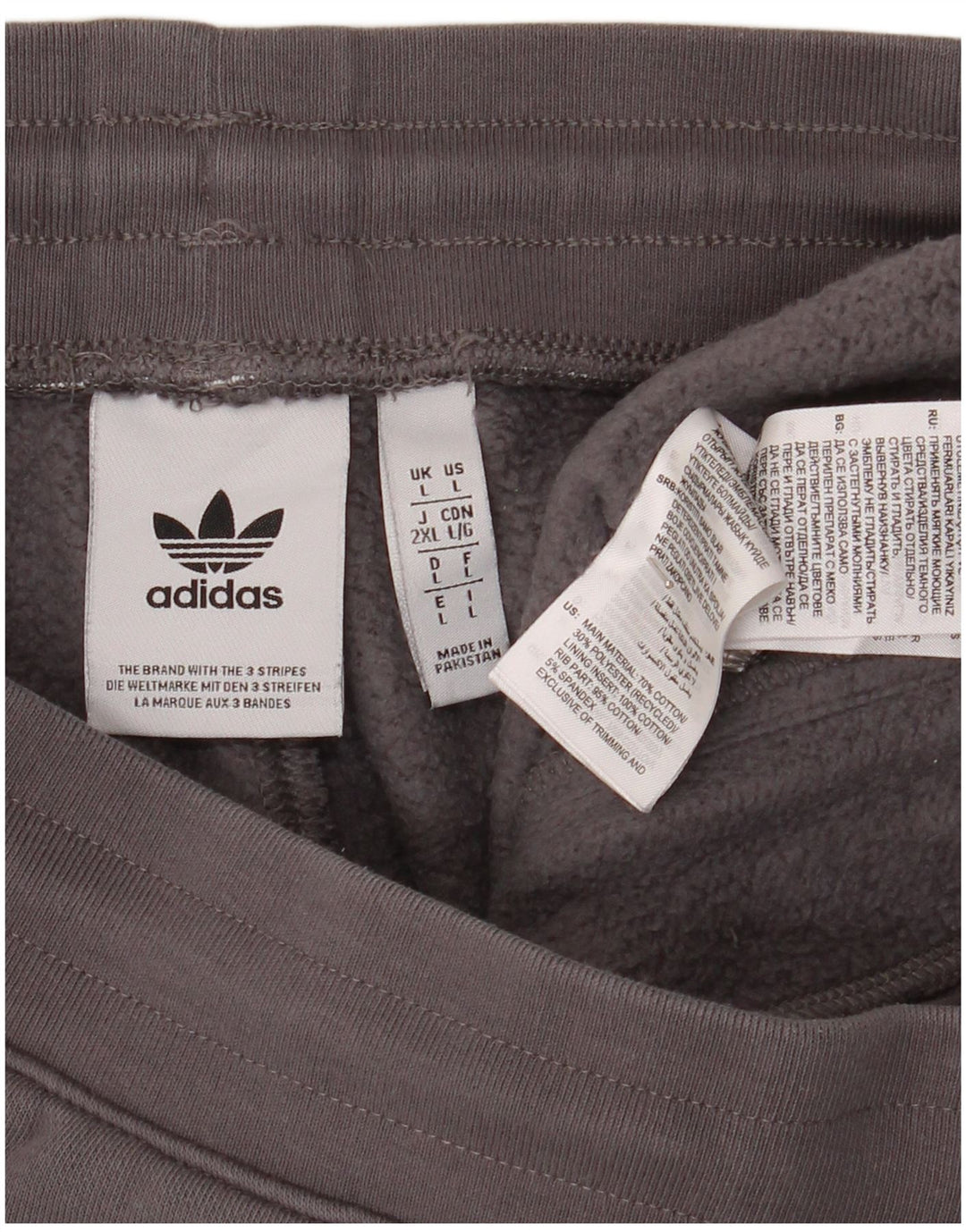 Pantaloni da tuta da uomo Adidas Joggers grandi in cotone grigio