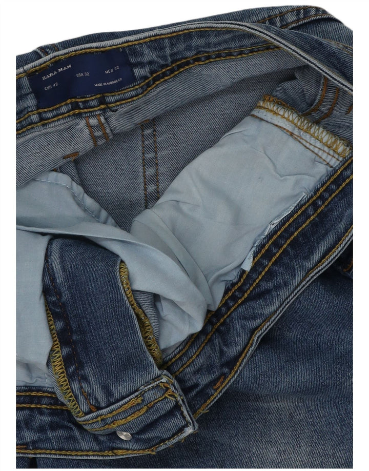 Jeans slim da uomo Zara EU 42 Large W32 L29 Cotone blu