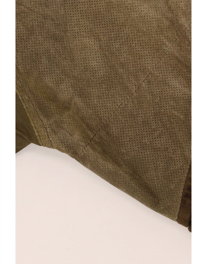 Giacca in pelle scamosciata da uomo LA MATTA UK 40 Large in pelle color kaki