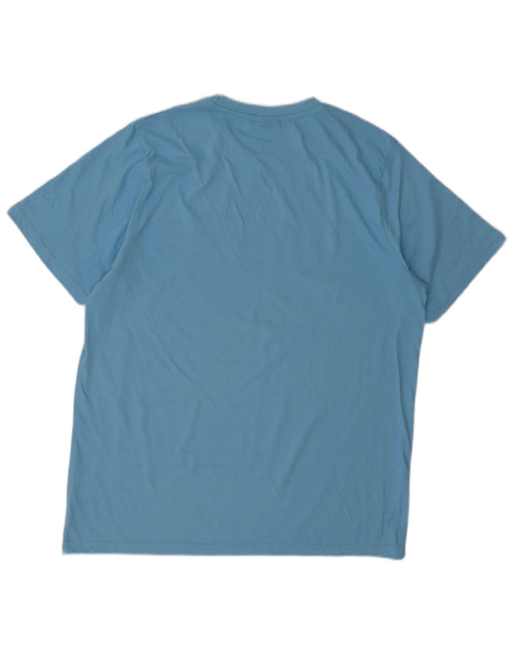 T-shirt grafica da uomo Ellesse Top grande in cotone blu