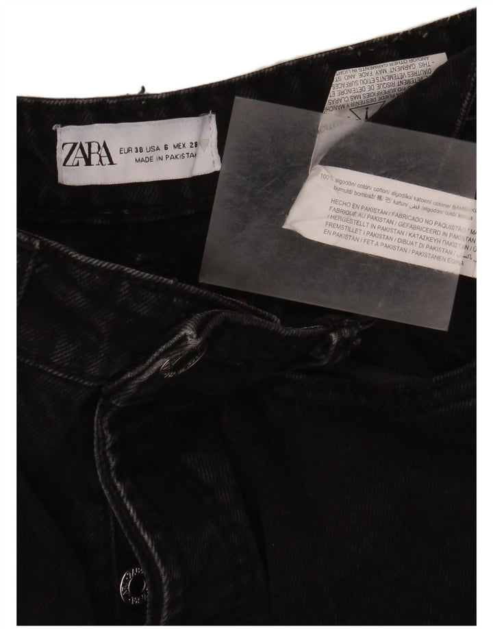 Jeans dritti da donna Zara EU 38 Small W28 L27 Cotone nero