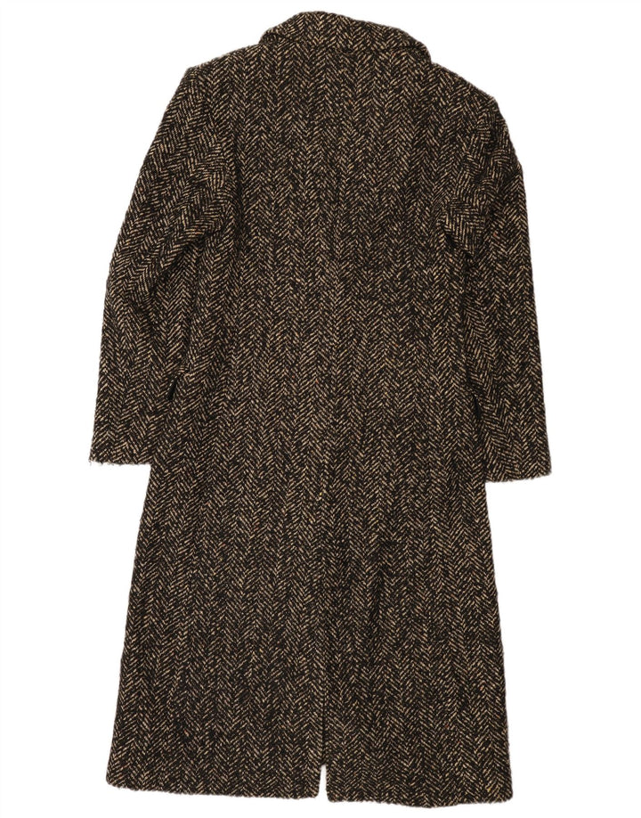 Cappotto Zara da donna UK 10 piccolo acrilico nero a spina di pesce