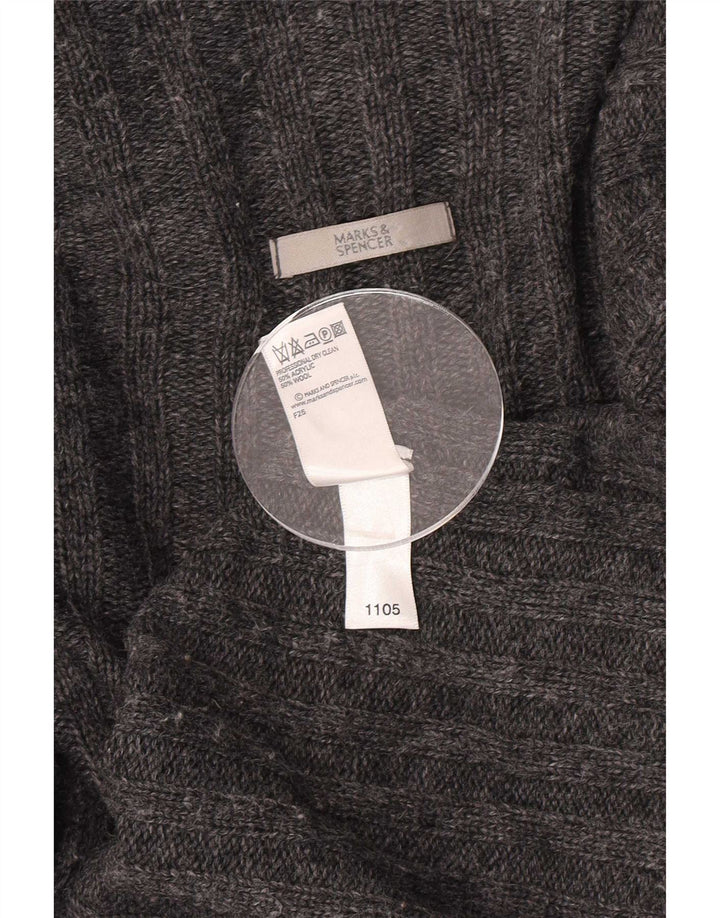 Maglione cardigan asimmetrico da donna Marks & Spencer UK 12/14 Grigio medio