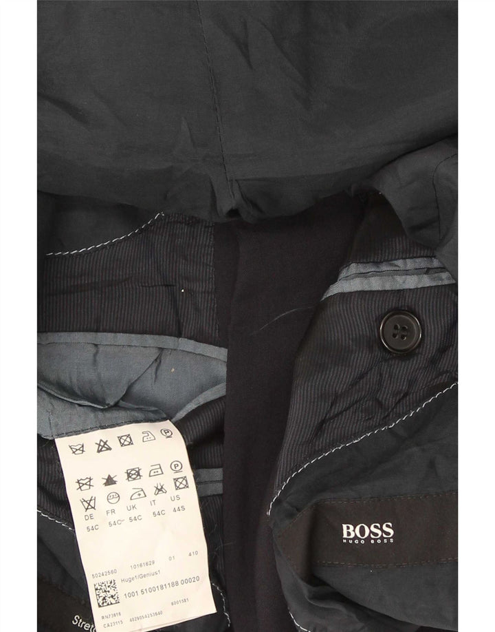Giacca blazer da uomo a 2 bottoni Hugo Boss EU 54 2XL Lana vergine blu navy