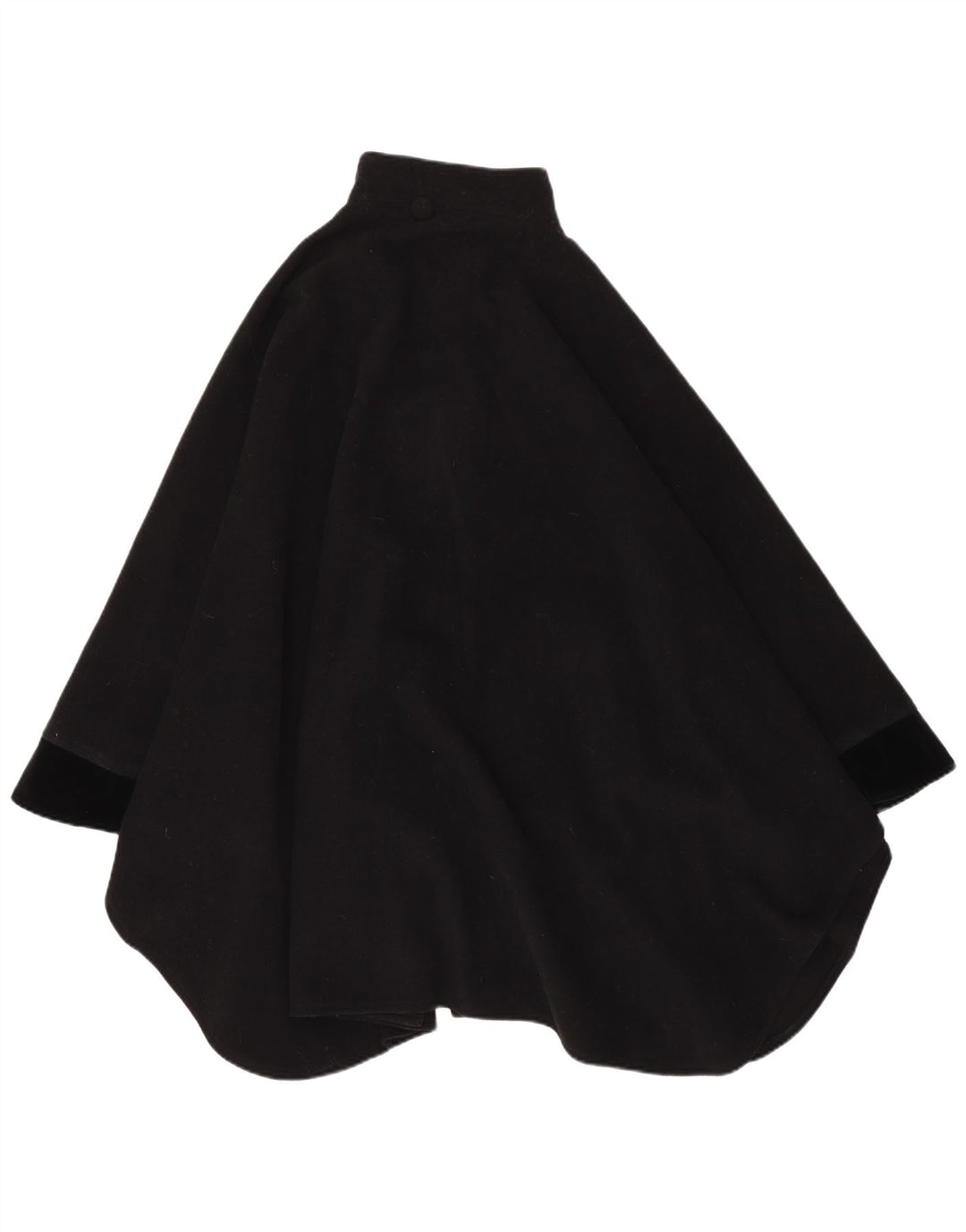 Cappotto vintage da donna a mantella, taglia unica, in lana nera