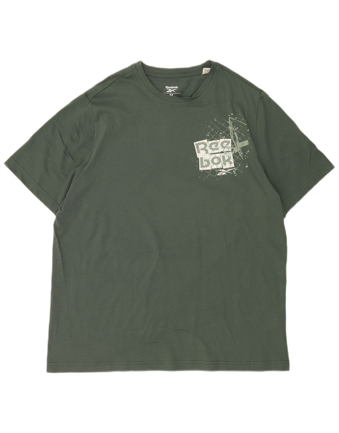 T-shirt grafica da uomo Reebok Top in cotone verde medio