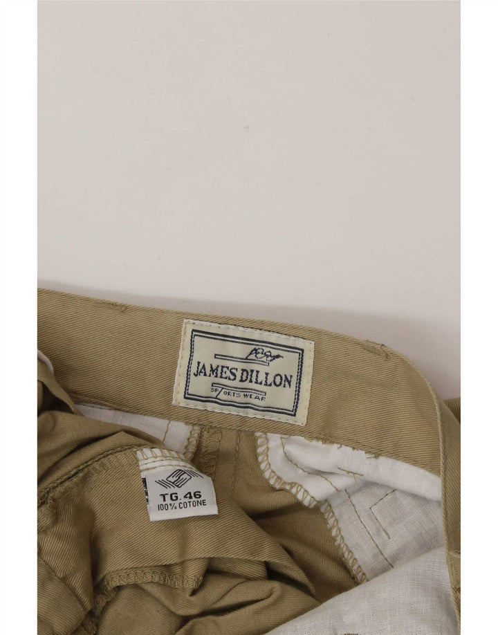 Pantaloncini chino da uomo James Dillon IT 46 Small W30 cotone kaki