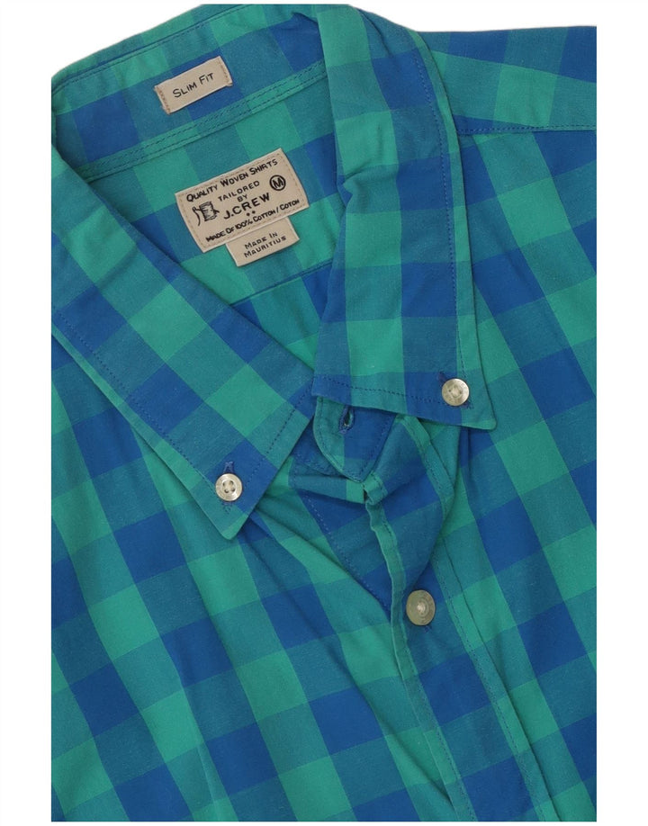 Camicia slim fit sartoriale da uomo J. Crew in cotone a quadri blu medio