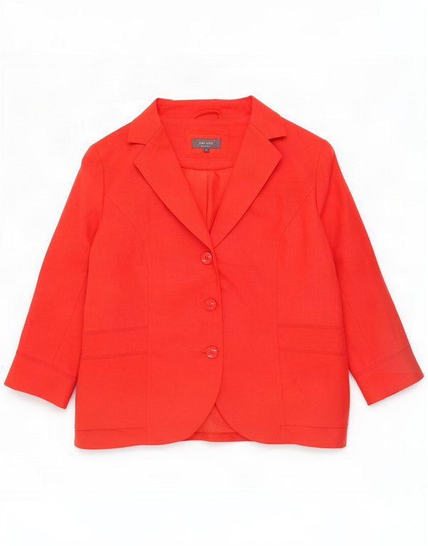 Marks & Spencer Giacca blazer a 3 bottoni da donna UK 20 2XL Lino rosso