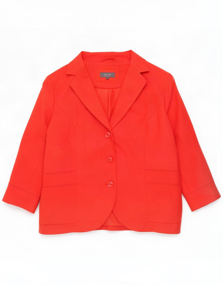 Marks & Spencer Giacca blazer a 3 bottoni da donna UK 20 2XL Lino rosso