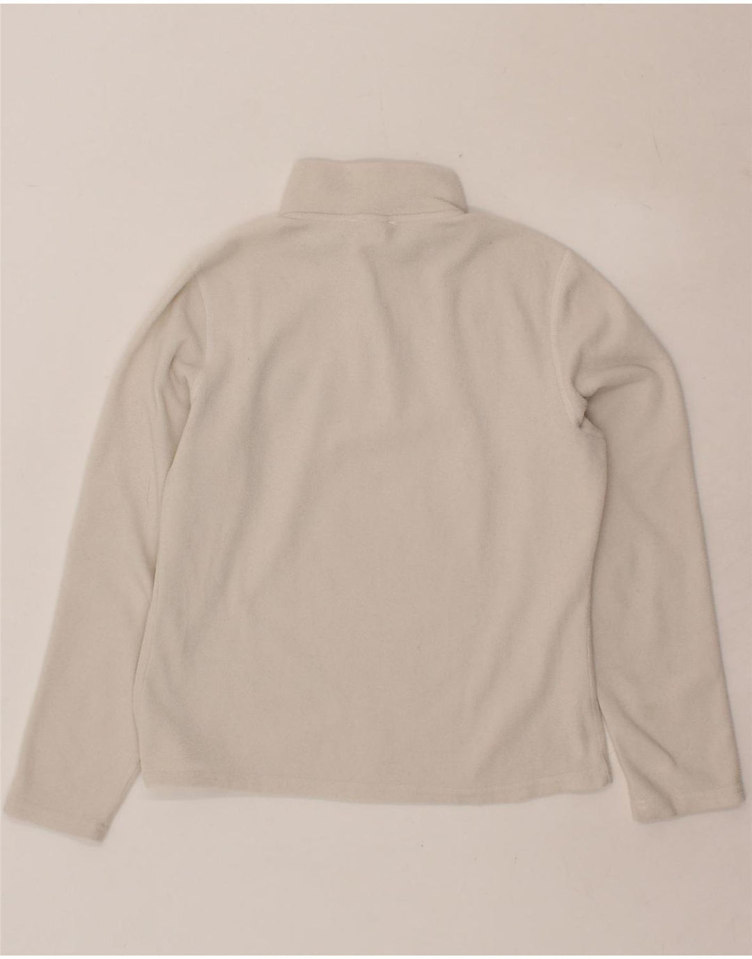 FAT FACE Womens Zip Neck Fleece Jumper UK 14 Medium White Polyester Vintage Fat Face and Second-Hand Fat Face from Messina Hembry 