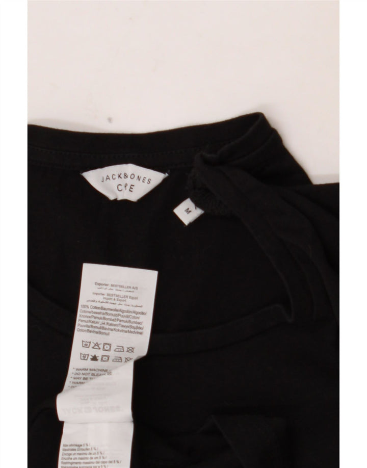 JACK & JONES T-shirt grafica da uomo Top in cotone nero medio
