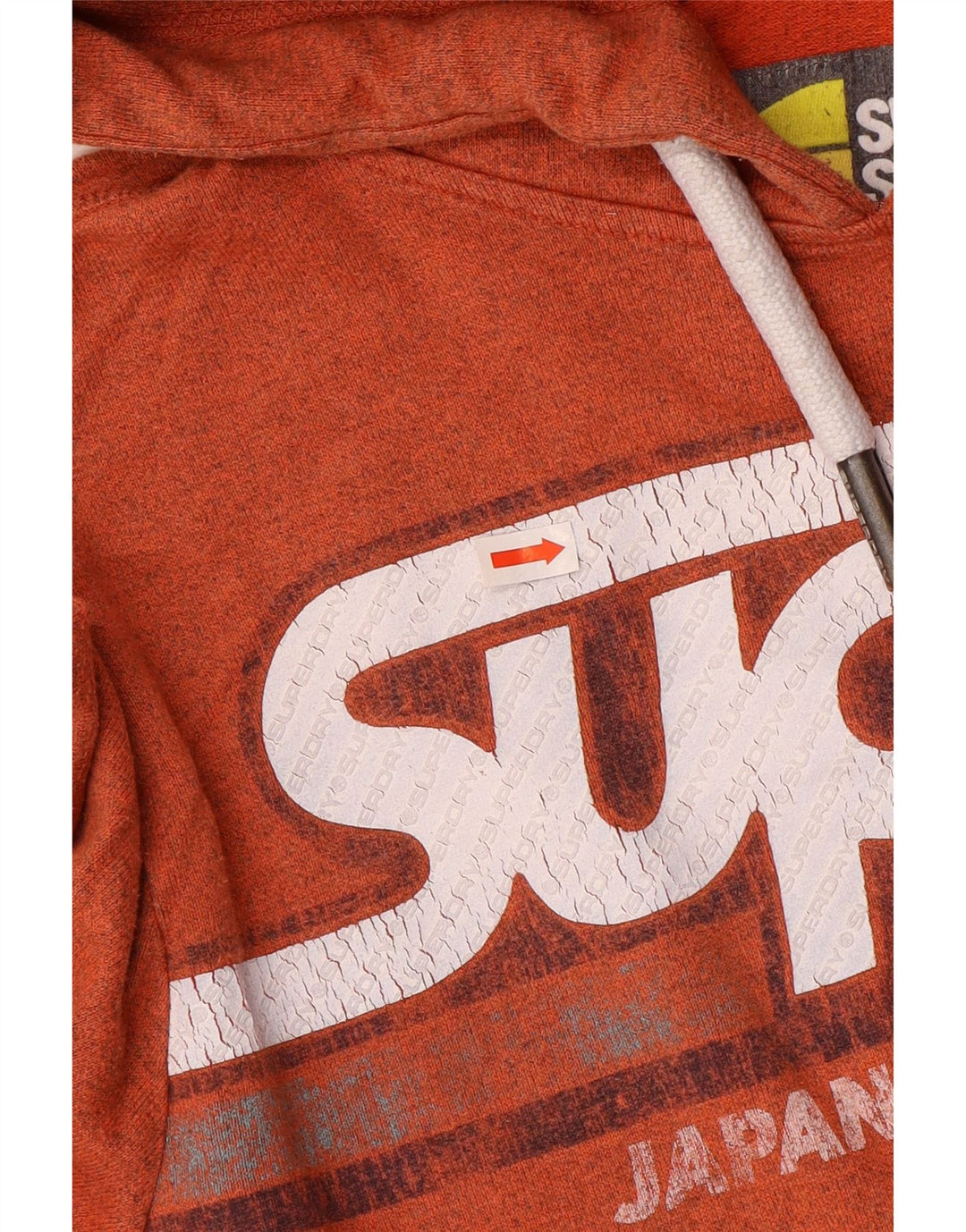 Maglione con cappuccio grafico da uomo Superdry in cotone arancione medio