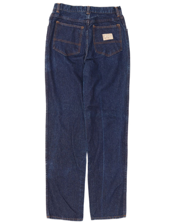 Jeans affusolati a vita alta da donna vintage W30 L34 Blu navy