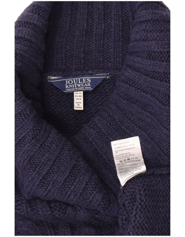 Maglione maglione a collo alto da donna Joules UK 12 Acrilico blu navy medio