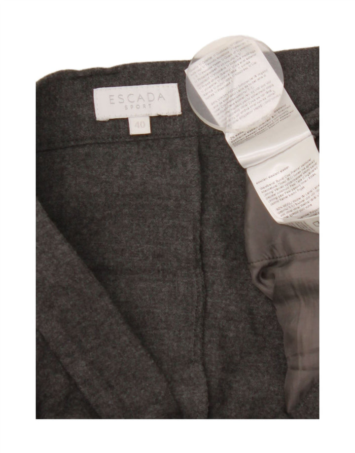 Pantaloni da completo Capri da donna Escada EU 40 Medium W34 L23 Lana grigia