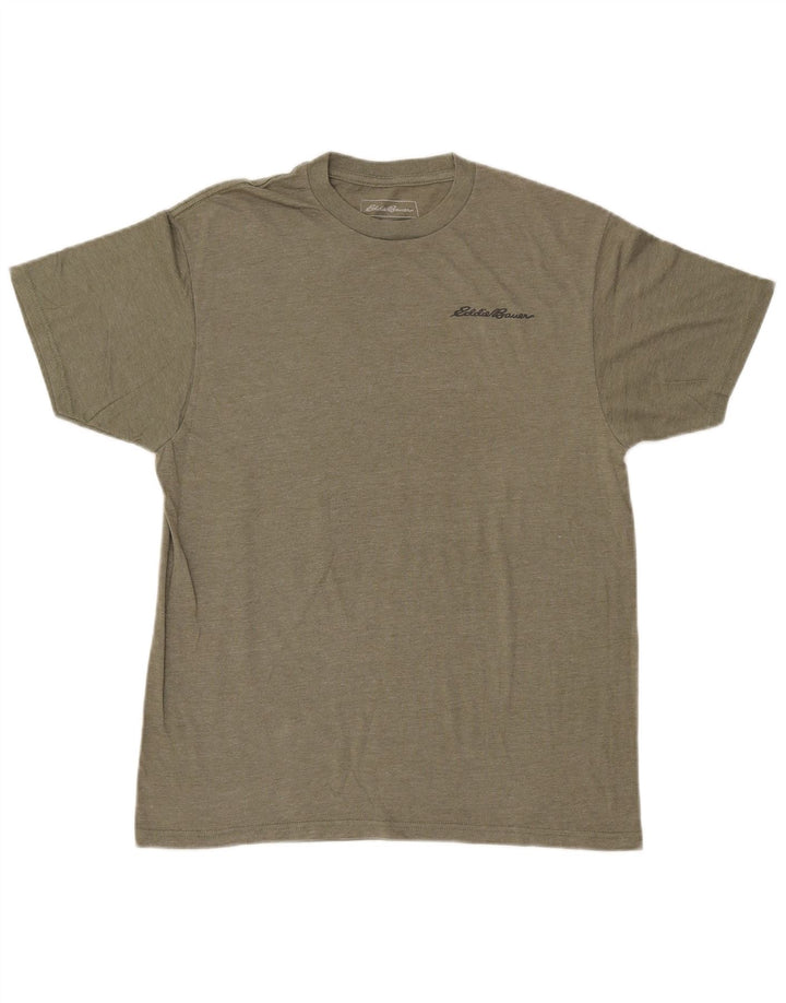 T-shirt grafica da uomo EDDIE BAUER Top grande in cotone kaki