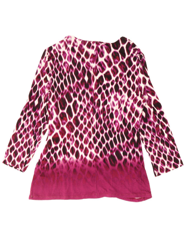 Top Calvin Klein da donna manica 3/4 UK 16 grande viola stampa animalier leopardo