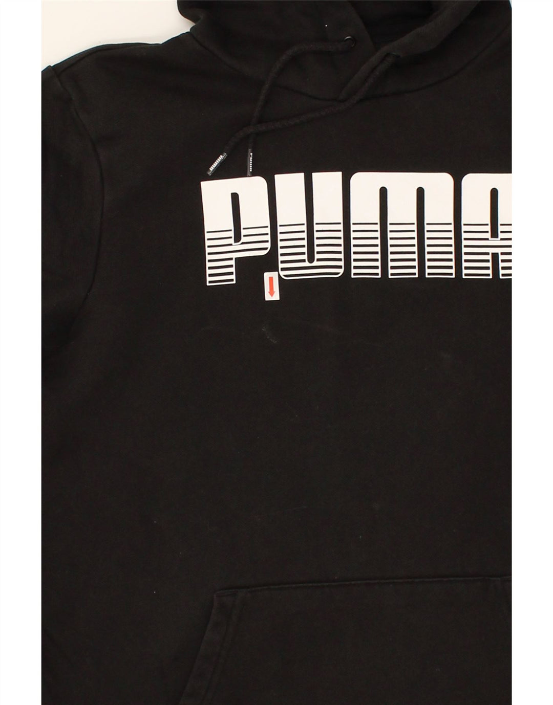 PUMA Mens Graphic Hoodie Jumper Medium Black Cotton Vintage Puma and Second-Hand Puma from Messina Hembry 