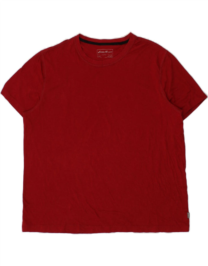 EDDIE BAUER Mens T-Shirt Top XL Red Cotton Vintage Eddie Bauer and Second-Hand Eddie Bauer from Messina Hembry 