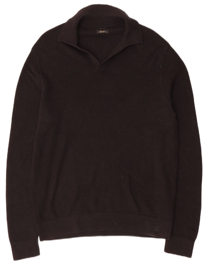 Maglione maglione da uomo con collo alto Massimo Dutti XL in cotone nero