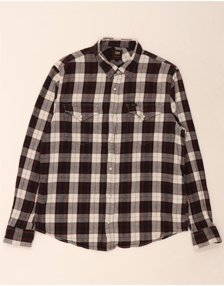 Camicia LEE da uomo in flanella vestibilità regolare, cotone a quadri multicolore grande