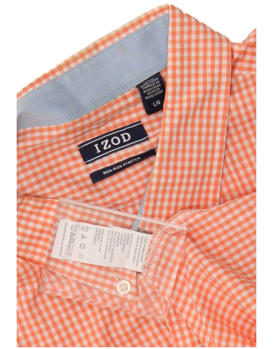 Camicia da uomo Izod grande in cotone a quadretti rosa