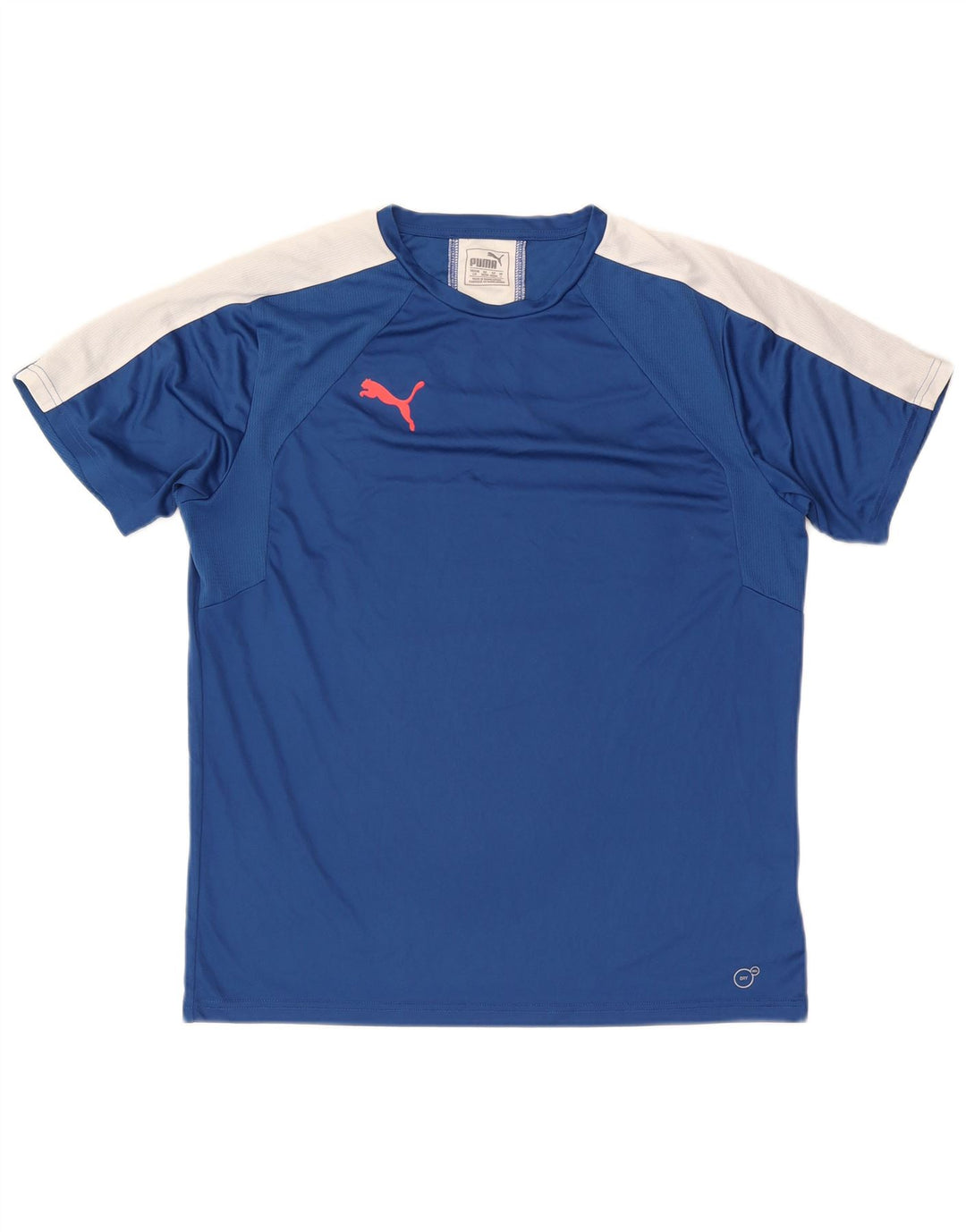 Puma Mens T-Shirt Top Large Blue Colourblock Polyester