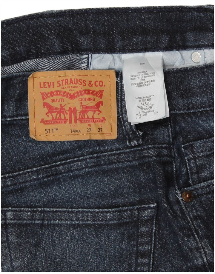 LEVI'S Jeans 511 Slim Bambina 13-14 Anni W27 L27 Cotone Blu
