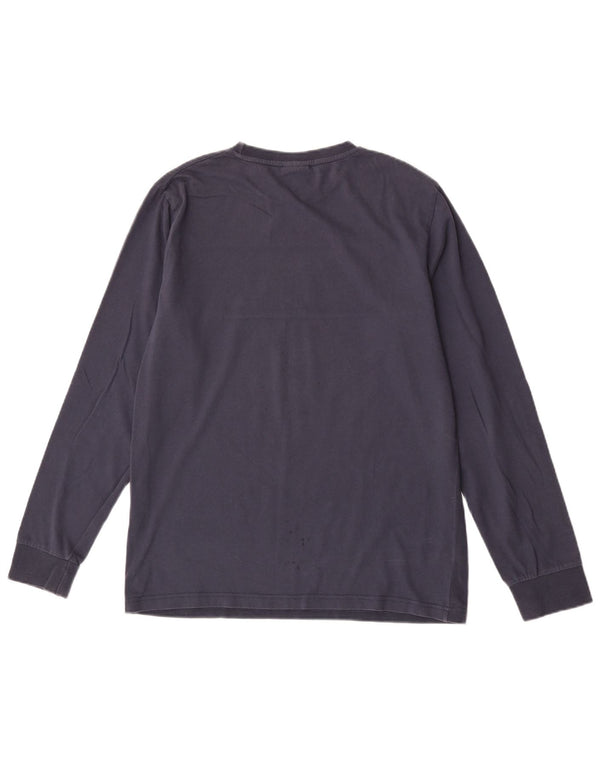 Ellesse Top grafico da uomo con vestibilità regolare, manica lunga, cotone blu navy medio