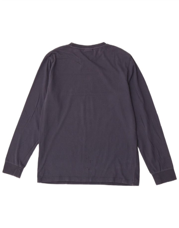 Ellesse Top grafico da uomo con vestibilità regolare, manica lunga, cotone blu navy medio
