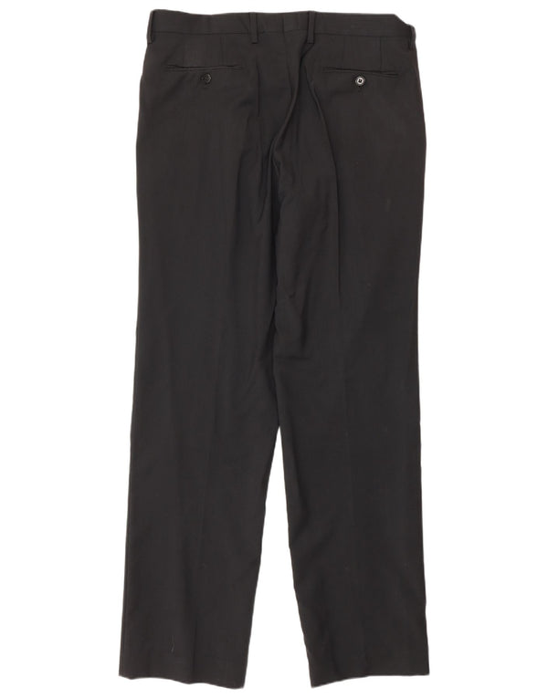 Pantaloni da abito dritti da uomo Calvin Klein IT 52 XL W36 L34 Lana nera