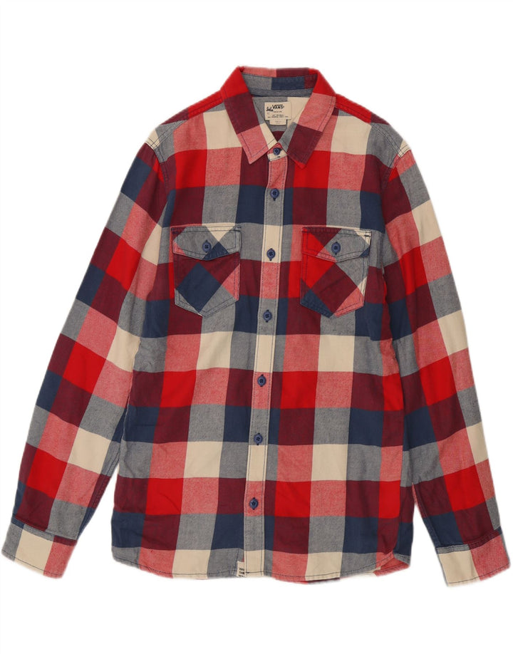 Camicia in flanella da uomo Vans a quadri rossi medi
