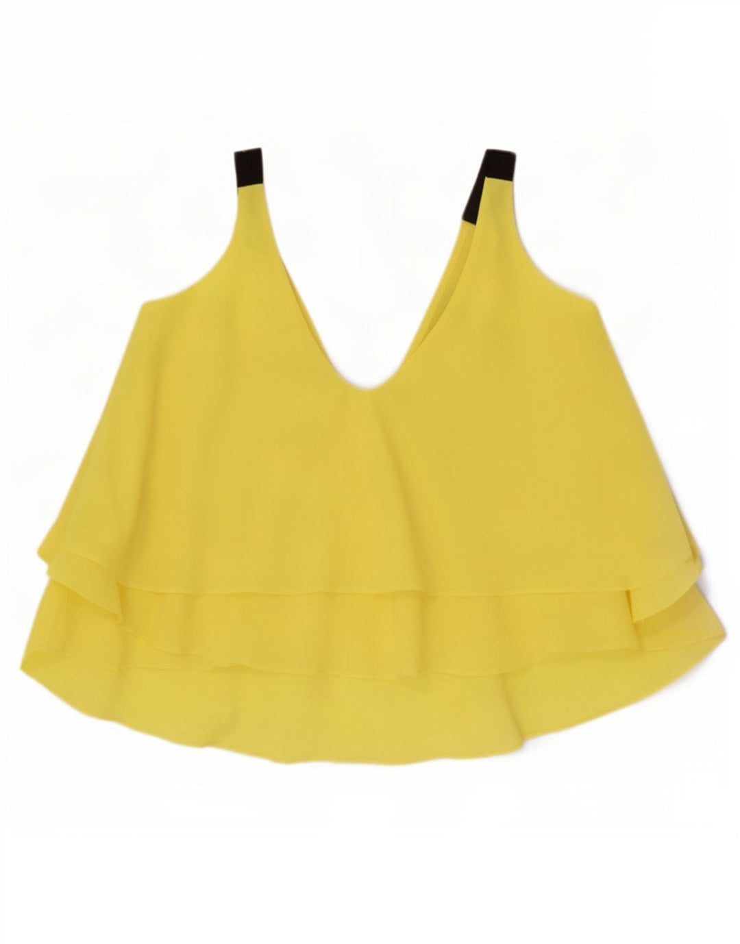 Canottiera oversize da donna Zara UK 10 piccola in poliestere giallo