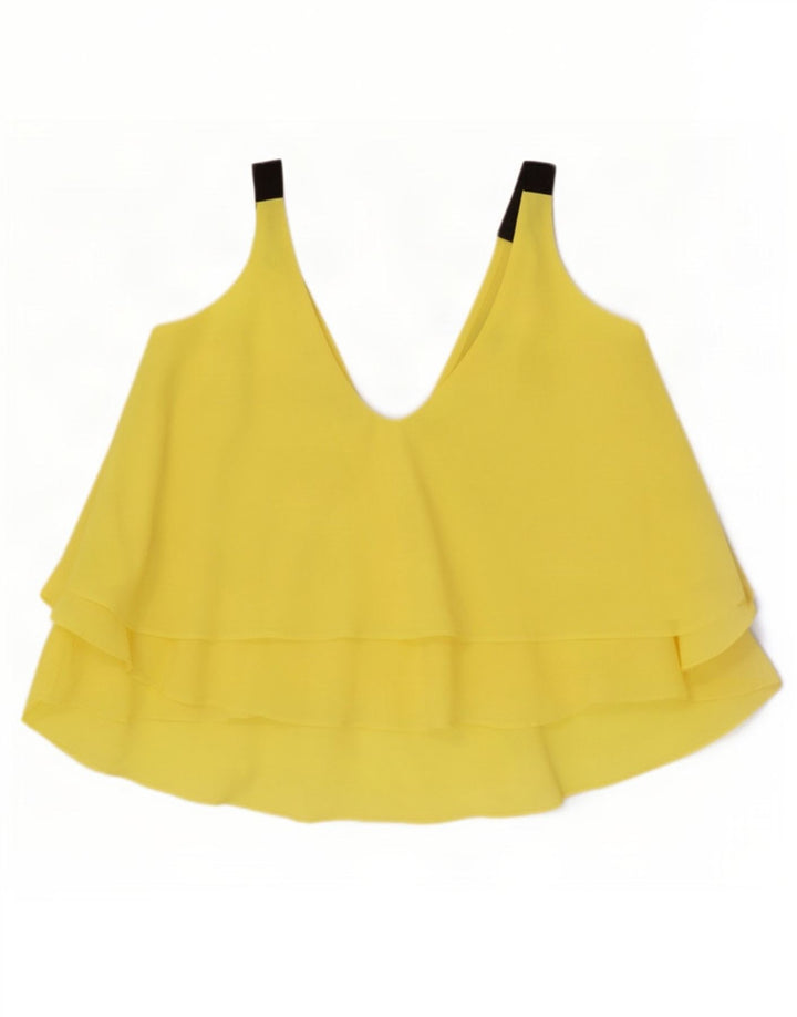 Canottiera oversize da donna Zara UK 10 piccola in poliestere giallo