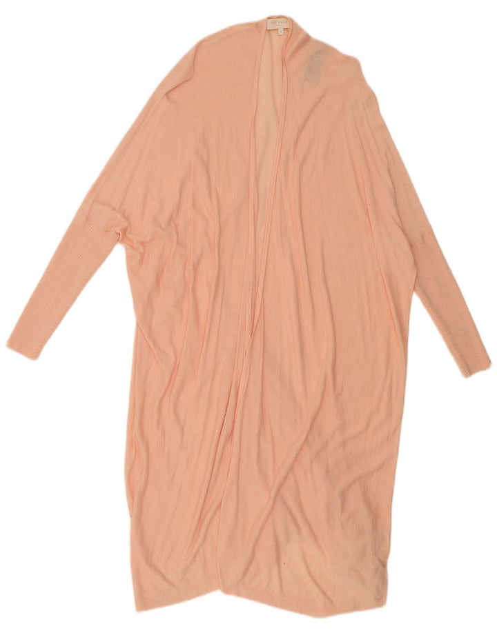 Maglione cardigan lungo oversize da donna Ted Baker taglia 3 rosa medio