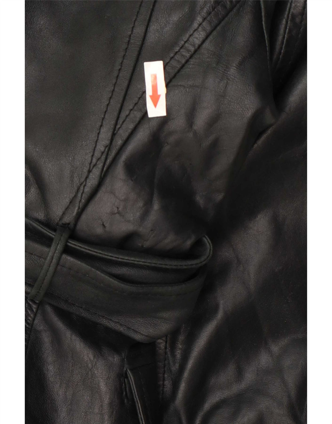 Cappotto in pelle vintage da donna UK 10 piccolo nero
