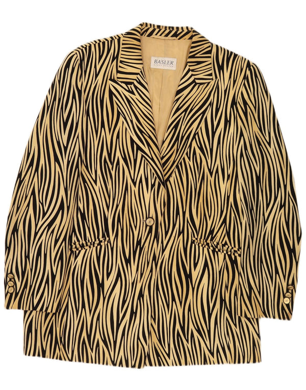 Giacca blazer da donna a 1 bottone Basler UK 14 stampa animalier gialla media