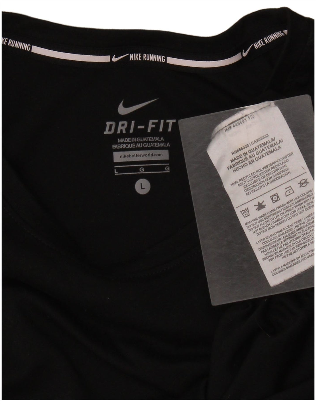 T-shirt NIKE da donna Dri Fit Top UK 14 grande poliestere nero