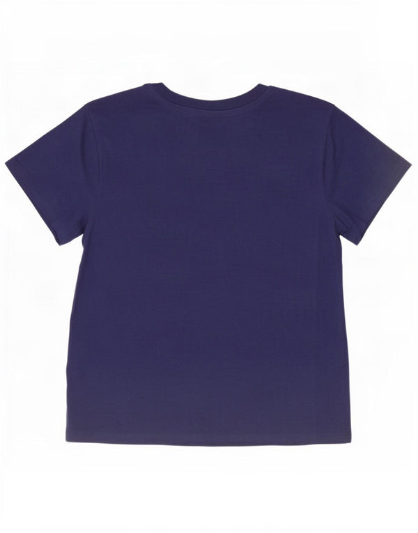 T-shirt grafica da donna Champion Top UK 14 cotone medio blu navy