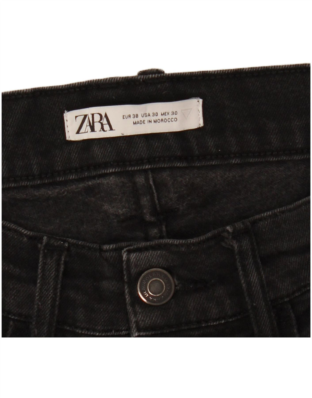 Jeans slim da uomo ZARA EU 38 Small W30 L31 Nero