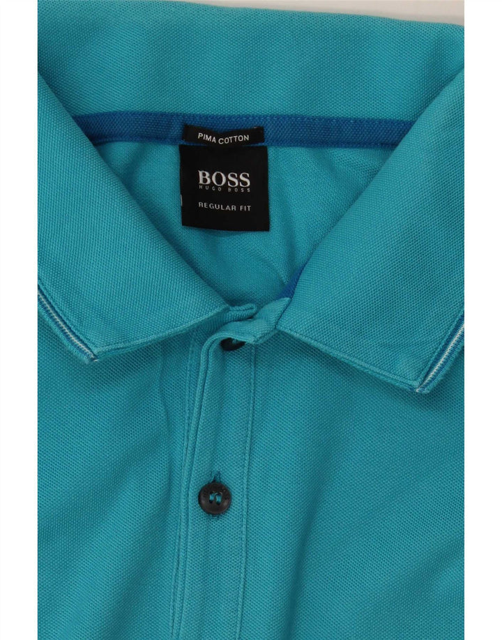 Polo Hugo Boss da uomo vestibilità regolare XL in cotone blu