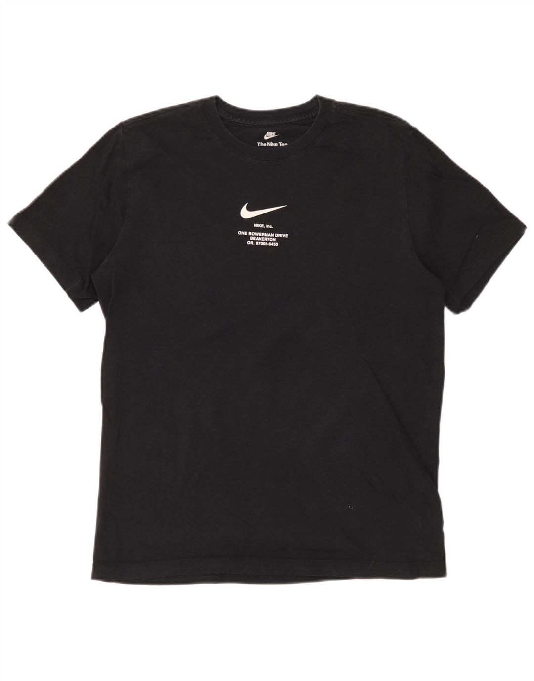 T-shirt grafica Nike Swoosh da uomo in cotone medio nero