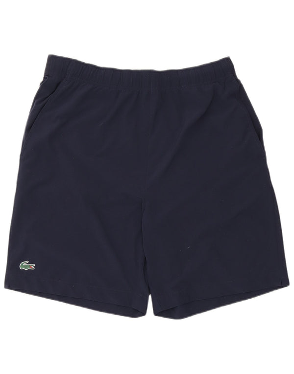 Pantaloncini sportivi grafici da uomo Lacoste taglia 4 medio poliestere blu navy