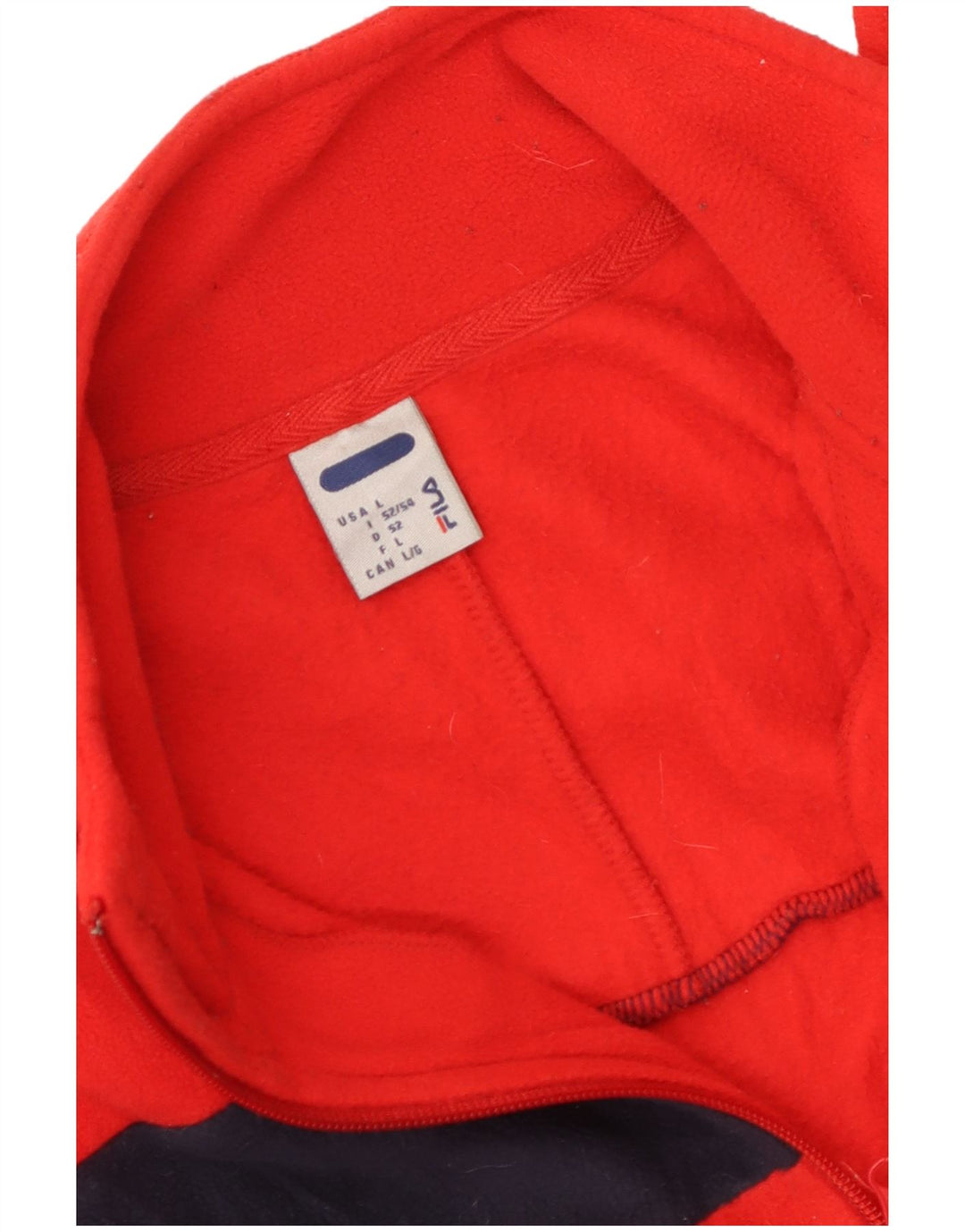 Maglione in pile da uomo Fila con zip e collo grande color rosso