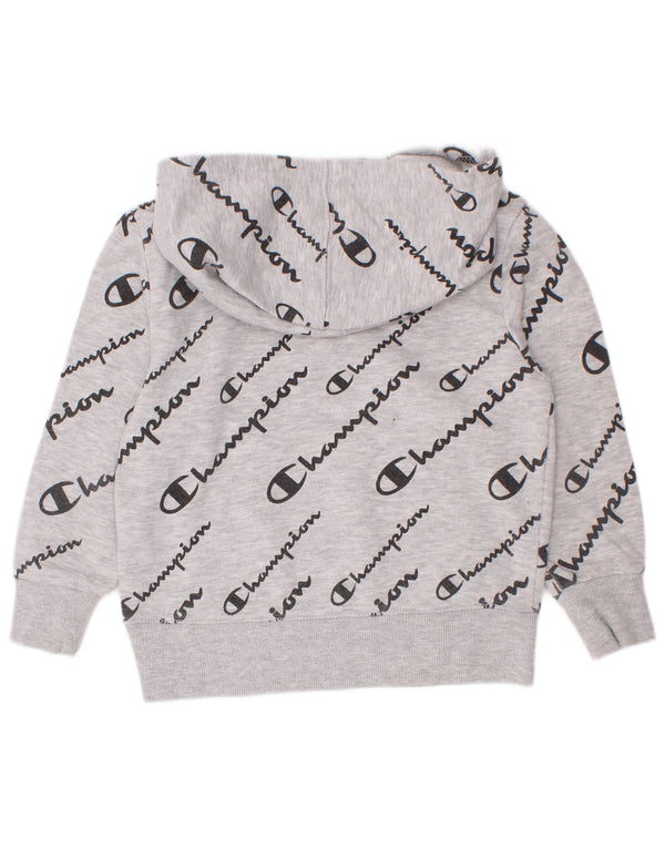 Maglione con cappuccio grafico da ragazzo Champion 3-4 anni in cotone grigio screziato