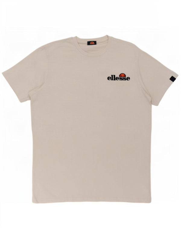 T-shirt grafica da uomo Ellesse Top grande in cotone bianco